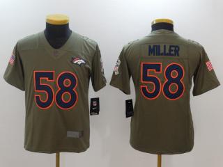 Youth Denver Broncos 58 Von Miller Olive Salute To Service Limited Jersey