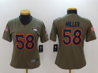 Women Denver Broncos 58 Von Miller Olive Salute To Service Limited Jersey