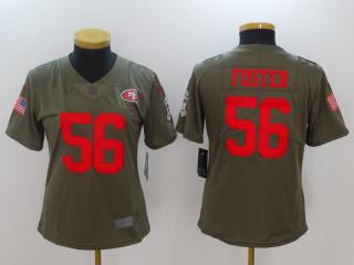 Women San Francisco 49ers 56 Reuben Foster Olive Salute To Service Limited Jersey