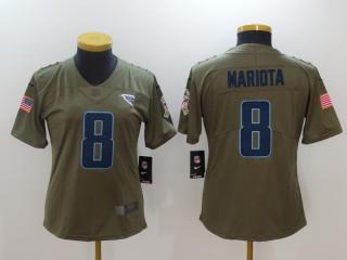 Women Tennessee Titans 8 Marcus Mariota Olive Salute To Service Limited Jersey