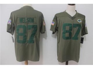 Green Bay Packers 87 Jordy Nelson Olive Salute To Service Limited Jersey