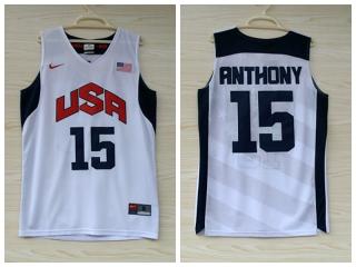 2012 American dream ten team 15 Anthony white embroidered Jersey