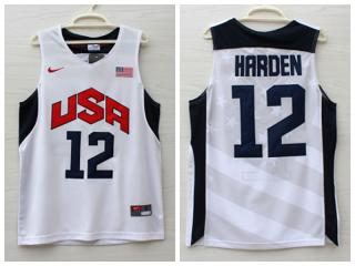2012 American dream ten team 12 harden white embroidered Jersey