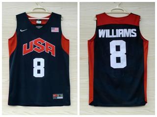 2012 American dream ten team 8 Deron Willims Blue embroidered Jersey