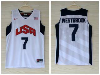 2012 American dream ten team 7 Wei less Westbrook white embroidered Jersey