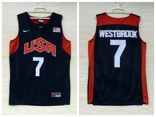2012 American dream ten team 7 Wei less Westbrook Blue embroidered Jersey
