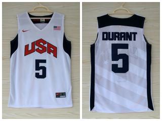 2012 American dream ten team 5 Durant white embroidered Jersey