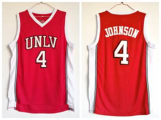 NCAA University of Nevada Las Vegas branch 4 Larry Johnson Red Embroidery Jersey