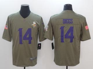Minnesota Vikings 14 Stefon Diggs Olive Salute To Service Limited Jersey