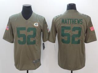 Green Bay Packers 52 Clay Matthews Olive Salute To Service Limited Jersey