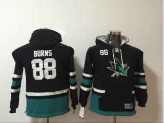 Youth 2018 New Classic San Jose Sharks 88 Brent Burns Ice Hoodies Hockey Jersey Black