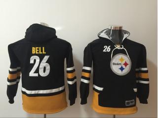Youth Pittsburgh Steelers 26 LeVeon Bell Hoodies Football Jersey Black