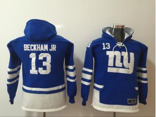 Youth New York Giants 13 Odell Beckham Jr Hoodies Football Jersey Blue