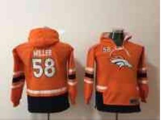 Youth Denver Broncos 58 Von Miller Hoodies Football Jersey Orange