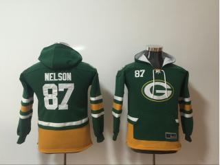 Youtht Green Bay Packers 87 Jordy Nelson Hoodies Football Jersey