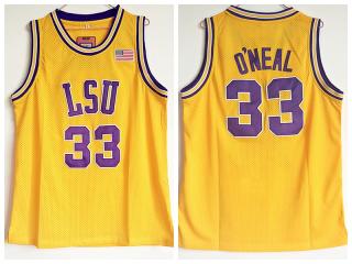 NCAA Louisiana State University 33 O'neal yellow best mesh double-layer Jersey