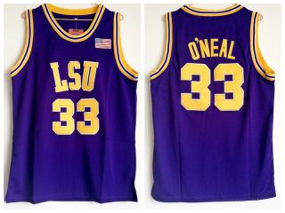 NCAA Louisiana State University 33 O'neal Purple Mesh embroidered shirt