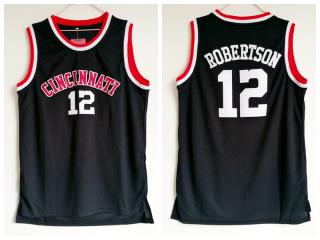 NCAA University of Cincinnati 12 Oscar Robertson Black Embroidered Jersey