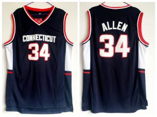 NCAA University of Connecticut edition 34 Ray Allen dark blue new fabric embroidered Jersey