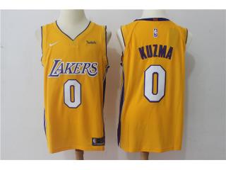 2017-2018 Nike Los Angeles Lakers 0 Kyle Kuzma Basketball Jersey Yellow Player Edition