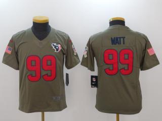 Youth Houston Texans 99 JJ Watt Olive Salute To Service Limited Jersey
