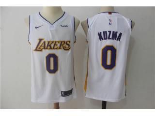 2017-2018 Nike Los Angeles Lakers 0 Kyle Kuzma Basketball Jersey White Player Edition