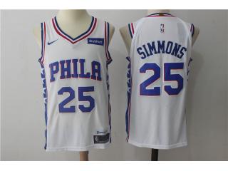 2017-2018 Nike Philadelphia 76ers 25 Ben simmons Basketball Jersey White Player Edition