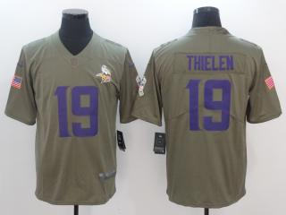 Minnesota Vikings 19 Adam Thielen Olive Salute To Service Limited Jersey