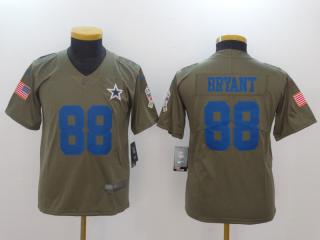 Youth Dallas Cowboys 88 Dez Bryant Olive Salute To Service Limited Jersey