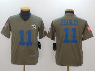 Youth Dallas Cowboys 11 Cole Beasley Olive Salute To Service Limited Jersey