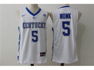 Kentucky Wildcats 5 Malik Monk College Basketball Jersey White