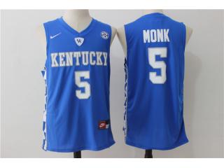 Kentucky Wildcats 5 Malik Monk College Basketball Jersey Blue