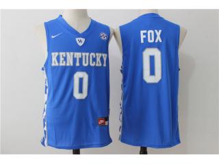 Kentucky Wildcats 0 De'Aaron Fox College Basketball Jersey Blue