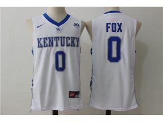 Kentucky Wildcats 0 De'Aaron Fox College Basketball Jersey White