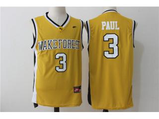 Wake Forest Demon Deacons 3 Chris Paul College Basketball Jersey Gold