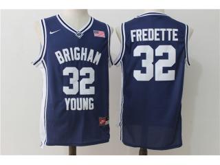32 Jimmer Fredette College Basketball Jersey Navy Blue