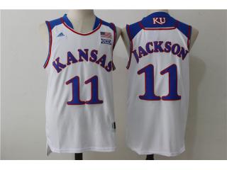 Kansas Jayhawks 11 Josh Jackson College Basketball Jersey White