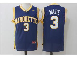 Marquette Golden Eagles 3 Dwyane Wade College Basketball Jersey Navy Blue