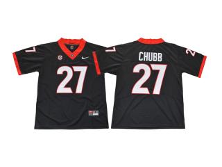 2017 New Georgia Bulldogs 27 Nick Chubb College Limited Football Jersey Black