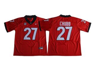 2017 New Georgia Bulldogs 27 Nick Chubb College Limited Football Jersey Red