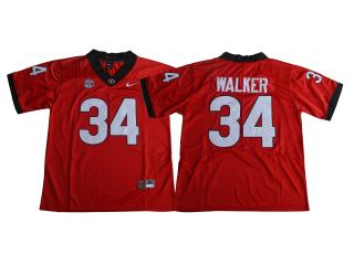 2017 New Georgia Bulldogs 34 Herchel Walker College Limited Football Jersey Red