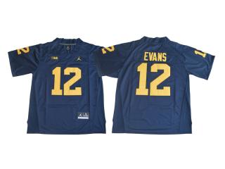 2017 Jordan Brand Michigan Wolverines 12 Chris Evans College Limited Football Jersey Navy Blue