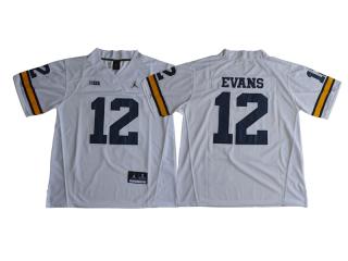 2017 Jordan Brand Michigan Wolverines 12 Chris Evans College Limited Football Jersey White