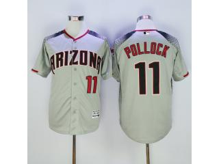 Arizona Diamondbacks 11 A. J. Pollock Baseball Jersey Gray