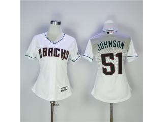 Women Arizona Diamondbacks 51 Randy Johnson Baseball Jersey White