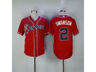 Atlanta Braves 2 Dansby Swanson Baseball Jersey Red