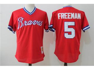 Atlanta Braves 5 Freddie Freeman Baseball Jersey red BP version Retro