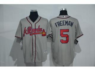 Atlanta Braves 5 Freddie Freeman Baseball Jersey Gray