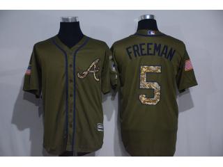 Atlanta Braves 5 Freddie Freeman Baseball Jersey Green