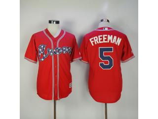 Atlanta Braves 5 Freddie Freeman Baseball Jersey Red